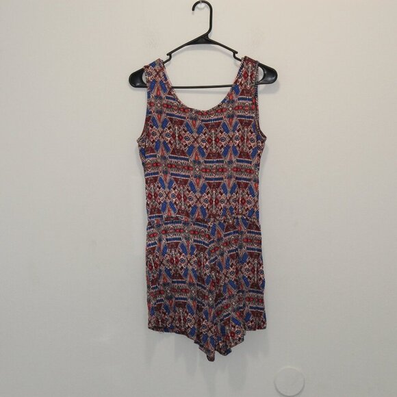 Papaya Aztec Geo Tribal Print Romper Size Medium - Picture 3 of 7